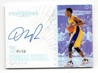 D`angelo Russell Nba 2015 - 16 Panini Preferred Auto Rc 45/50 (l.  A.  Lakers,  Nets)
