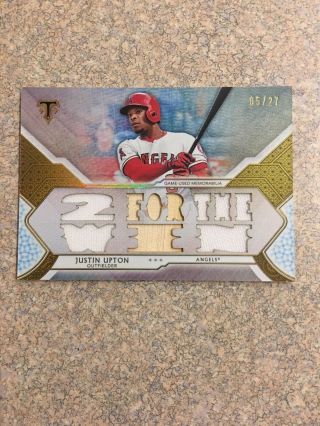 Justin Upton 2018 Topps Triple Threads Game Jersey Bat Relic D /27 Angels