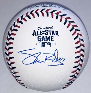 Shane Bieber Autographed Cleveland Indians 2019 All - Star Game Omlb Baseball Bas
