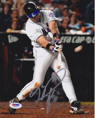 Mike Piazza Signed 8x10 York Mets Photo - Mlb 9/11 Home Run Swing Psa/dna