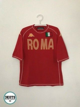 As Roma 2000 Training Football Shirt Xl Kappa Mens Vintage Soccer Jersey