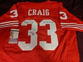 Roger Craig Autographed/signed San Francisco 49ers Jersey W/ 3 Time Insc Jsa