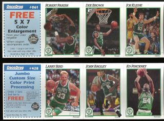 Boston Celtics 1991 - 92 Osco Drug 9 - Card Panel Team Set Larry Bird Reggie Lewis