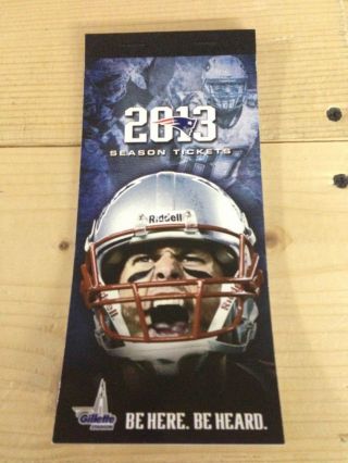 2013 England Patriots Season Ticket Book Sheet Set Tom Brady Stubs 10 Games