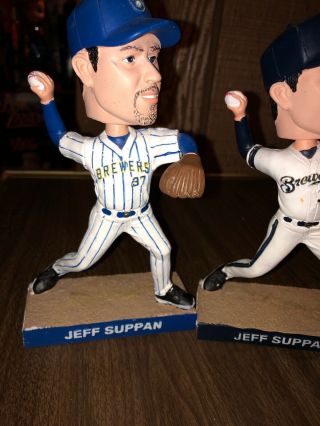 2 Two 2009 Jeff Suppan Milwaukee Brewers Promotional Bobbleheads