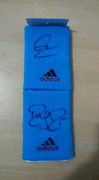 Roger Federer And Rafael Nadal Tennis Wristbands Signed Authentic Autographed