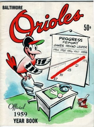 1959 Baltimore Orioles Vintage Team Issued Yearbook - Ex.