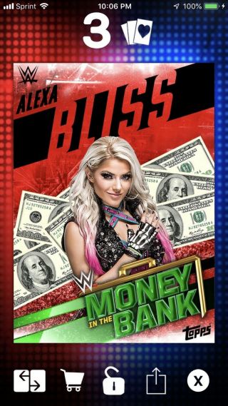 Topps Wwe Slam Digital Alexa Bliss Money In The Bank Mitb Red Variant Card