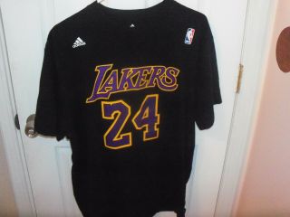 Adidas Nba Los Angeles Lakers 24 Kobe Bryant T - Shirt 100 Cotton Mens Size Xl