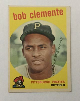 1959 Topps Roberto Clemente Pittsburgh Pirates 478 Vg/ex - Ex
