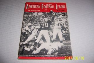 1965 American Football League Afl Guide San Diego Chargers Tobin Rote Afl
