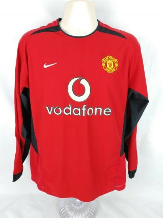 2002 - 2004 Manchester United Jersey Shirt Home Vodafone Nike Giggs 11 Sz Large