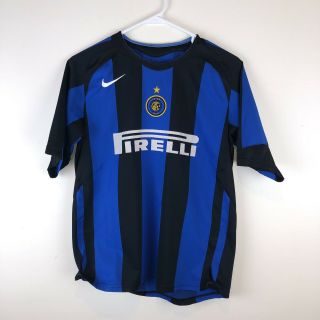 Nike Inter Milan Italy 2004 - 2005 Home Soccer Football Jersey Youth Large