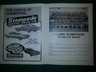 1972 CFL All Star Game vs Calgary Stampeders - Grey Cup Winners Football Canada 3