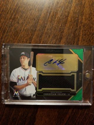 2016 Topps Triple Threads Christian Yelich Auto Patch /50