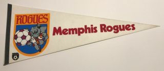 Vintage 1970s Memphis Rogues North American Soccer League Nasl Pennant 12x30