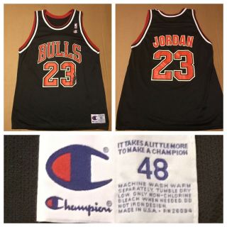 Authentic 90’s Usa Made Champion 23 Chicago Bulls Michael Jordan Jersey Sz 48