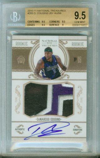 Demarcus Cousins 2010 - 11 National Treasures Rookie Patch Auto Rc 68/99 Bgs 9.  5/9
