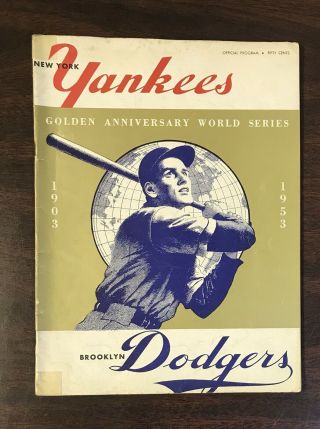 1953 World Series Program & Scorecard Yankees Dodgers