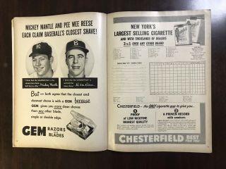 1953 World Series Program & Scorecard Yankees Dodgers 7