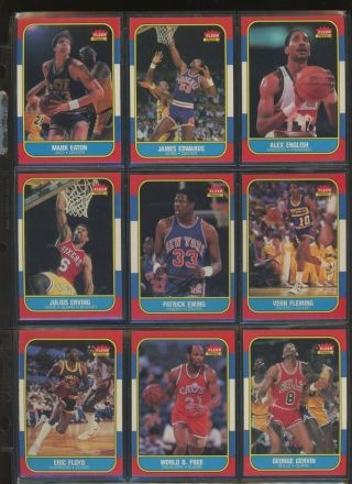 1986 - 87 Fleer Basketball Complete Set 131/132 W/o Michael Jordan Rc W/o Stickers