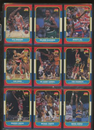 1986 - 87 Fleer Basketball Complete Set 131/132 w/o Michael Jordan RC w/o Stickers 2