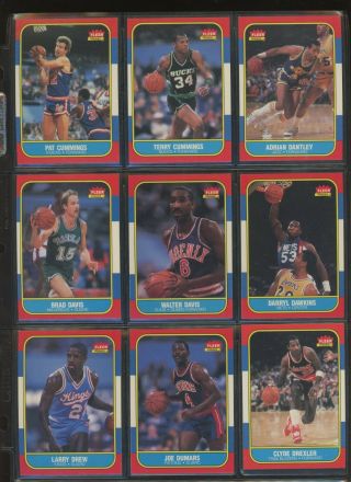 1986 - 87 Fleer Basketball Complete Set 131/132 w/o Michael Jordan RC w/o Stickers 3