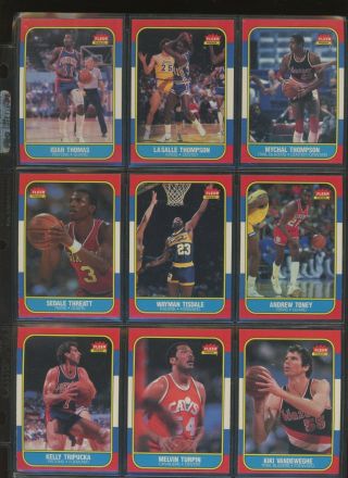 1986 - 87 Fleer Basketball Complete Set 131/132 w/o Michael Jordan RC w/o Stickers 4
