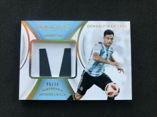 2018 - 19 Immaculate Gonzalo Martinez 2 Color Letter Patch 5/10 Remarkable