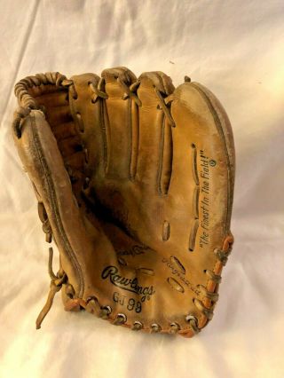 Rawlings Mickey Mantle Gj99 Model Vintage Baseball Glove Vgc Right Handed