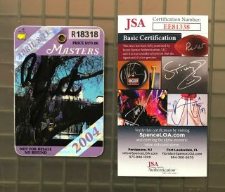Phil Mickelson Signed 2004 Masters Golf Tournament Ticket Pass Auto Jsa