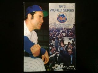 Unscored 1973 World Series Program Shea Stadium Ny York Mets Mcgraw Berra