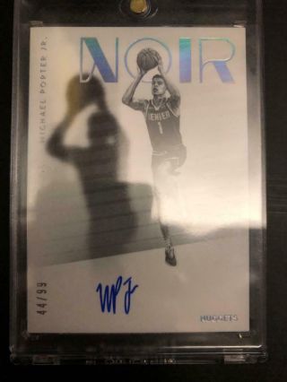 2018 - 19 Panini Noir Michael Porter Jr Shadow Sigs Autograph Mpj Rookie Nuggets