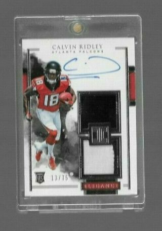 Calvin Ridley 2018 Panini Impeccable Rookie Rpa Dual Patch Auto 13/75 Falcons (d