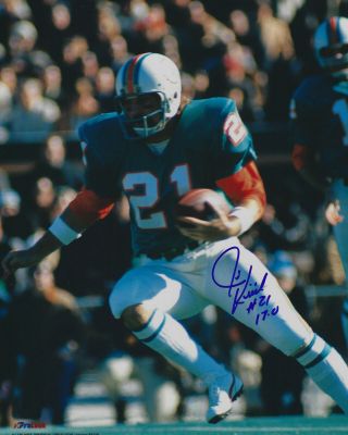 Jim Kiick Signed Autographed 8x10 Photo - W/coa - Nfl Miami Dolphins 1972 17 - 0