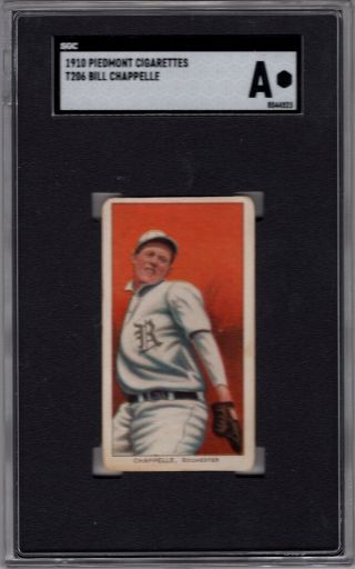 1909 - 11 T206 Bill Chappelle Of The Rochester Bronchos Sgc Auth