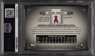 2012 Bowman Sterling Refractor Mike Trout ROOKIE RC /199 MT PSA 9 (PWCC) 2