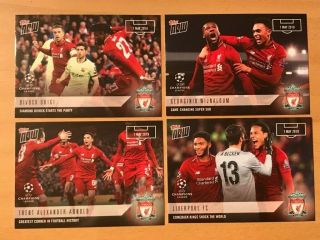 Liverpool Fc - Champions League Semi - 4 Cards - Topps Now - Limited -