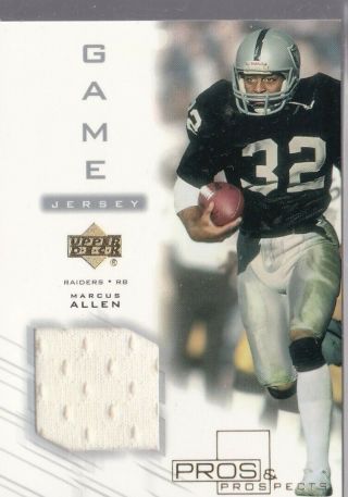 2001 Ud Pros & Prospects Marcus Allen Game Raiders Jersey