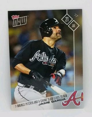 2017 Topps Now 378 Jaime Garcia 7 - Innings Pitched And Grand Slam Leads To Win