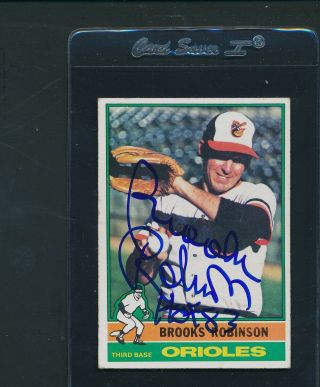 1976 Topps Brooks Robinson Orioles Signed Auto 35337
