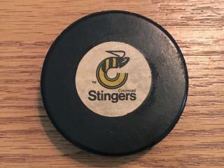 1975 - 77 Wha Cincinnati Stingers Hockey Puck Viceroy Mfg.  Co.  Canada Good Cond.