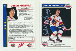 1995/96 Zellers Masters Of Hockey Gilbert Perreault Autographed Card