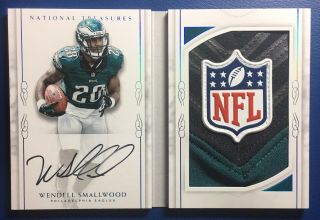 Wendell Smallwood 2016 Panini National Treasures Rc Nfl Shield Book Auto D 1/1