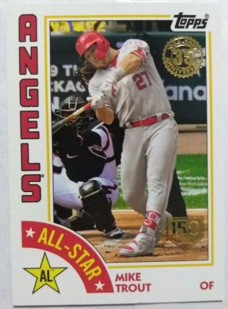 2019 Topps Series 2 Mike Trout 1984 All - Star 150th Anniversary Parallel /150