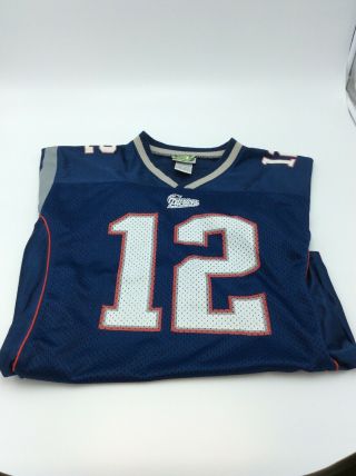 Tom Brady Football Jersey England Patriots 12 Nfl Reebok Size Xl