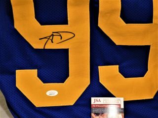 AARON DONALD SIGNED / AUTOGRAPHED L.  A.  RAMS BLUE JERSEY THROWBACK JSA 2