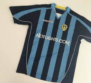 Leeds United 2008/09 Away Football Shirt L Soccer Jersey Macron Vintage