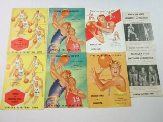 Eight (8) Michigan State Basketball Programs 1952 (6) 1955 (2) Norte Dame - More