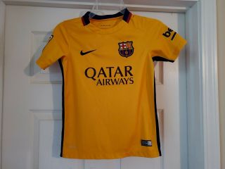 Fcb Qatar Barcelona Soccer Jersey Nike Youth Small Authentic 2015 Football